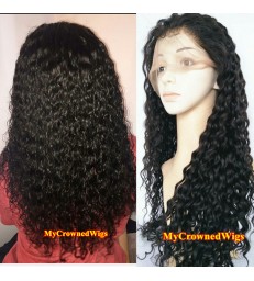 Brazilian virgin water wave bleached knots glueless full lace wig--[mcw299]